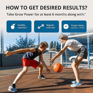 Grow Power, Height Growth Supplement For Ages 10+ with Vegan DHA, 60 Capsules