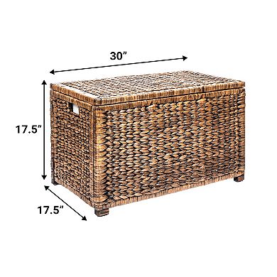 Anada 30" Handwoven Wicker Weave Storage Trunk