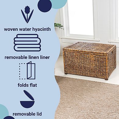 Anada 30" Handwoven Wicker Weave Storage Trunk