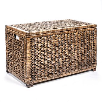 Anada 30" Handwoven Wicker Weave Storage Trunk