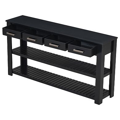 Merax Entryway Console Table With 4 Drawers And 2 Shelves