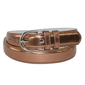 Ctm Women's Leather 1 1/8 Inch Metallic Dress Belt