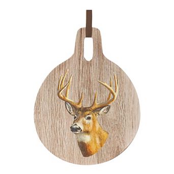 Cutting Board w/Deer 7.75"D x 10"H Wood