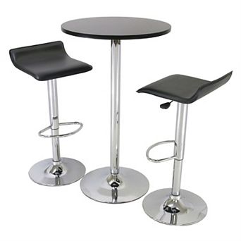 3 pc Modern Dining Set With Bistro Table And Two Stools