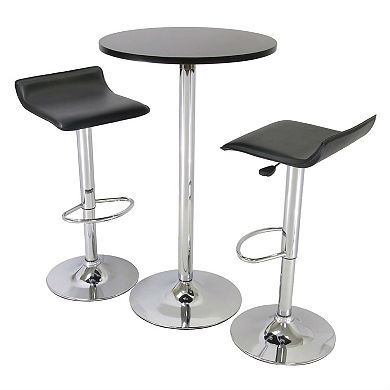 3 Piece Modern Dining Set With Bistro Table And Two Stools