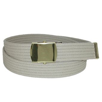 Ctm Big & Tall Ribbed Fabric Belt With Brass Tone Buckle