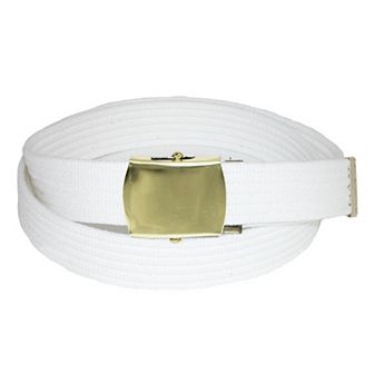 CTM Big & Tall Ribbed Fabric Belt With Brass Tone Buckle