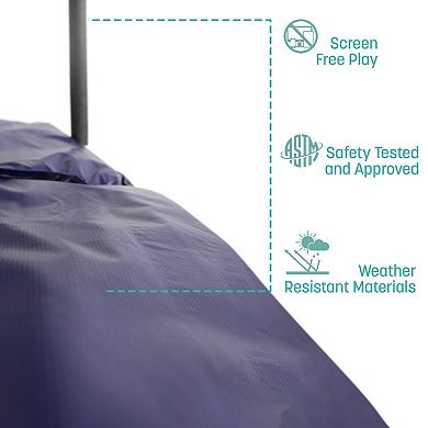 Skywalker Trampolines 9 X 15 Ft Rectangle Outdoor Trampoline For Kids With Safety Enclosure, Blue