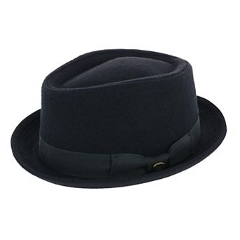 Epoch Hats Company Men's Diamond Shape Wool Fedora With Grosgrain Hatband