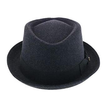 Epoch Hats Company Men's Diamond Shape Wool Fedora with Grosgrain Hatband