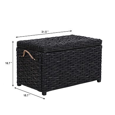 Jacob 31.5" Handwoven Wicker Storage Trunk