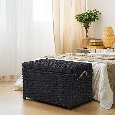Jacob 31.5" Handwoven Wicker Storage Trunk