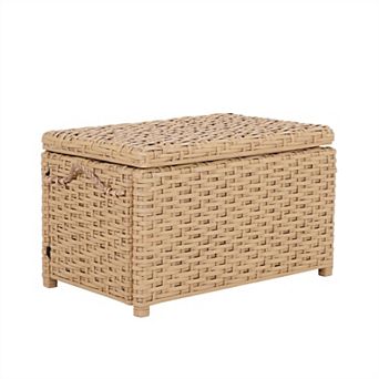 Jacob 31.5" Handwoven Wicker Storage Trunk