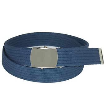 CTM Big & Tall Ribbed Fabric Belt With Nickel Buckle