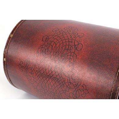 Vintiquewise Faux Leather Antique Design Waste Bin