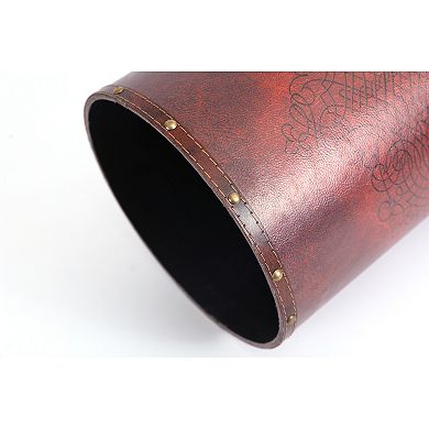 Vintiquewise Faux Leather Antique Design Waste Bin