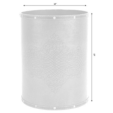Vintiquewise Faux Leather Antique Design Waste Bin