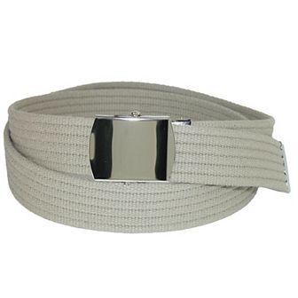 Ctm Ribbed Fabric Belt With Nickel Buckle