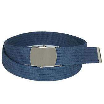 Ctm Ribbed Fabric Belt With Nickel Buckle