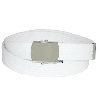 Ctm Ribbed Fabric Belt With Nickel Buckle