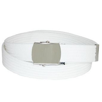 CTM Ribbed Fabric Belt With Nickel Buckle