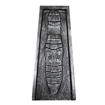 Silver Alligator Crocodile Cast Aluminum Downspout Gutter 24 in Splash Block