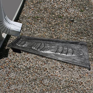 Silver Alligator Crocodile Cast Aluminum Downspout Gutter 24 In. Splash Block