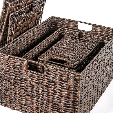 Traditional Assorted Hand-woven Hyacinth/iron Baskets