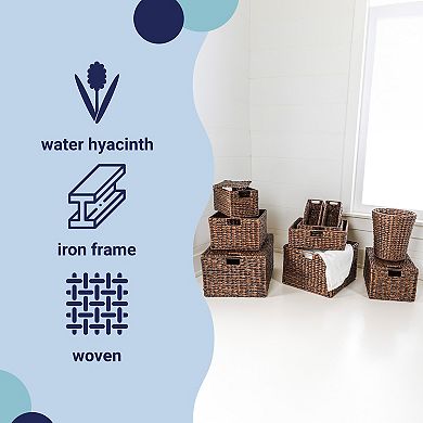 Traditional Assorted Hand-woven Hyacinth/iron Baskets