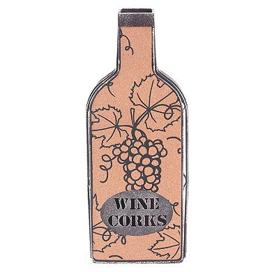 Vintage Metal Bottle Shaped Wine Cork Holder