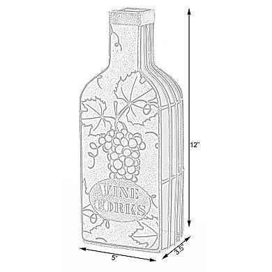Vintage Metal Bottle Shaped Wine Cork Holder