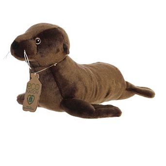 Aurora Large Brown Eco Nation Eco Hugs 13.5" Sea Lion Eco-friendly Stuffed Animal