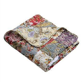 Cotton Floral Patchwork Quilt Throw Blanket