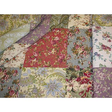 Cotton Floral Patchwork Quilt Throw Blanket
