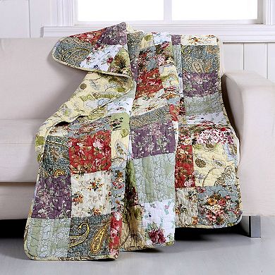 Cotton Floral Patchwork Quilt Throw Blanket