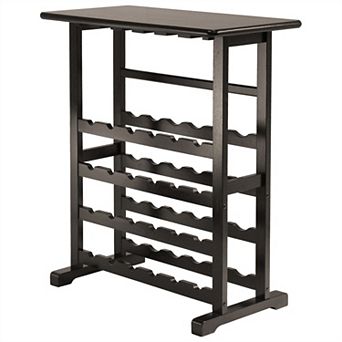 Floor-standing Dark Espresso Brown 24-bottle Wine Rack