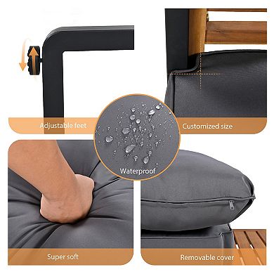 Large Size 4-pieces Outdoor Furniture Sofa For 5 Person Conversation Set