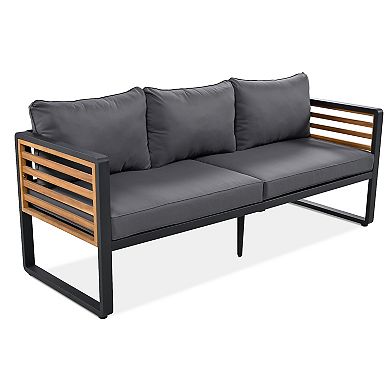 Large Size 4-pieces Outdoor Furniture Sofa For 5 Person Conversation Set