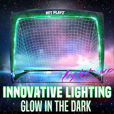 Soccer Goals Light Up, Glow In The Dark, Kids Pop-up Soccer Net Football Goals, Portable