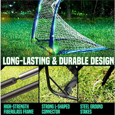 Soccer Goals Light Up, Glow In The Dark, Kids Pop-up Soccer Net Football Goals, Portable