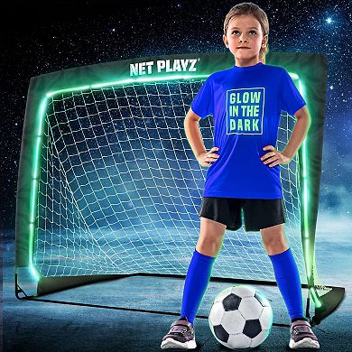 Soccer Goals Light Up, Glow In The Dark, Kids Pop-up Soccer Net Football Goals, Portable