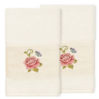 Linum Home Textiles Rebecca 2 pc Embellished Hand Towel Set
