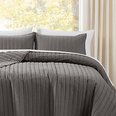 Brooklyn Loom 3-Piece Oversized Cotton Percale Quilt Set