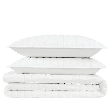 Brooklyn Loom 3-Piece Oversized Cotton Percale Quilt Set