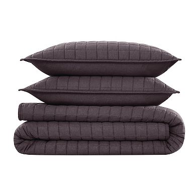 Brooklyn Loom Linen Charcoal Quilt Set