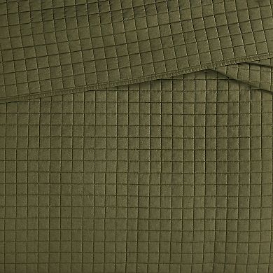 Brooklyn Loom Linen Moss Green Quilt Set