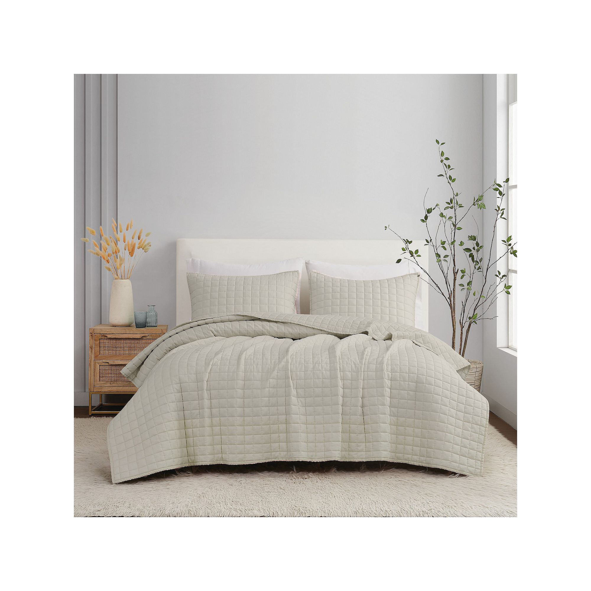 Brooklyn Loom 3-Pc Quilt Set, Natural