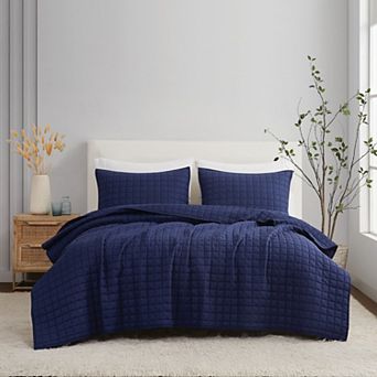 Brooklyn Loom Linen Navy Blue King Quilt Set