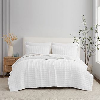 Brooklyn Loom 3 pc White Quilt Set