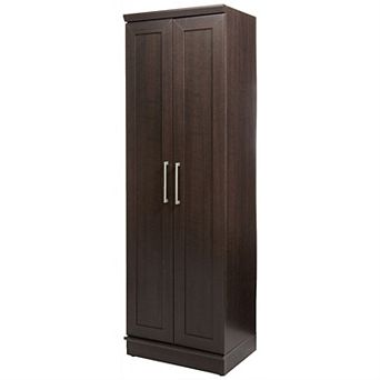 Bedroom Wardrobe Cabinet Storage Closet Organizer In Dark Brown Oak Finish